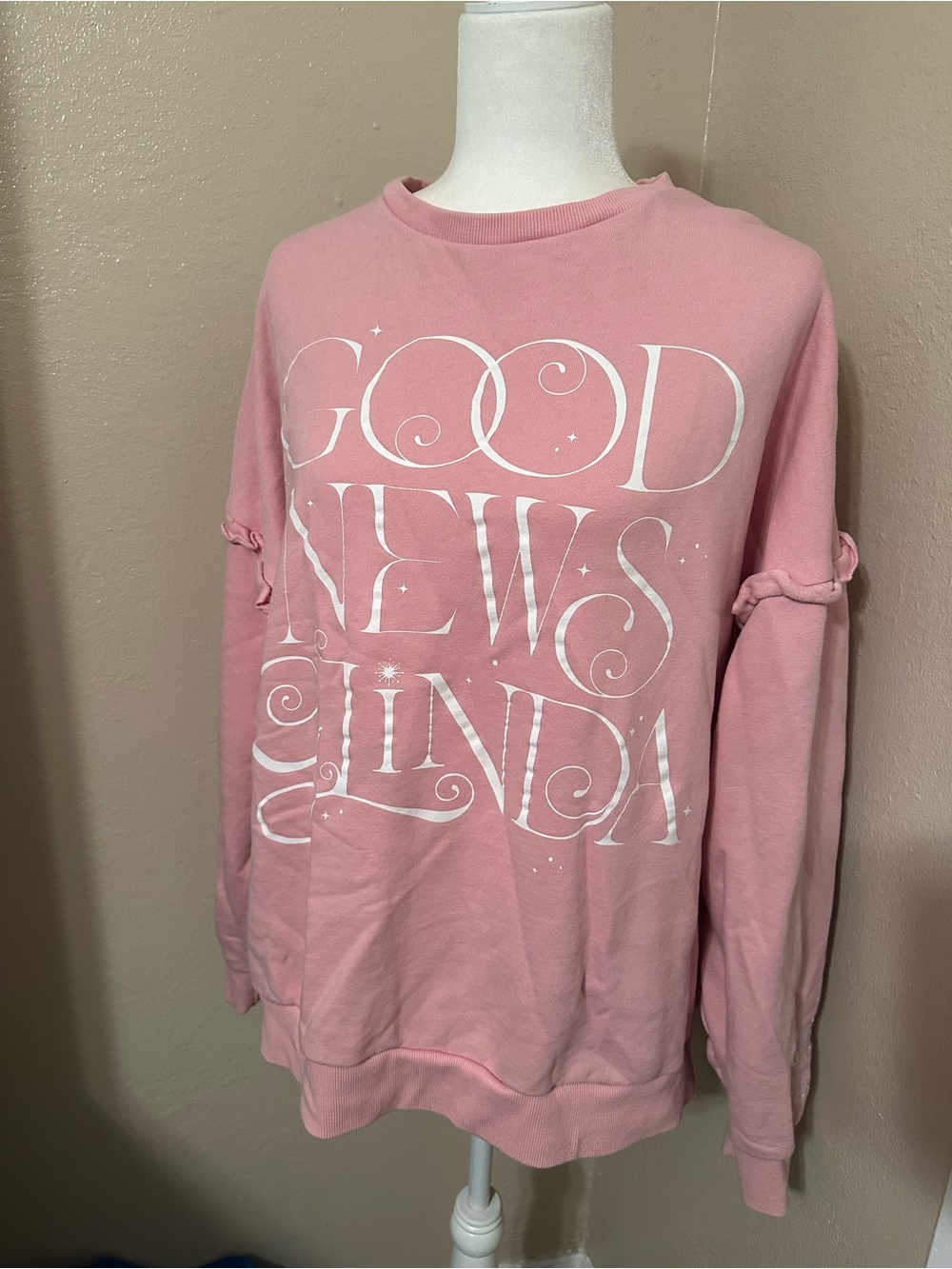 Wicked Good News Glinda Pink Women's Graphic Sweatshirt by Cakeworthy